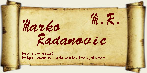 Marko Radanović vizit kartica